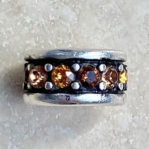 Brighton spacer with orange Swarovski crystals